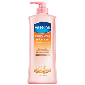10 อันดับโลชั่นทาผิวขาวช่วยฟื้นบำรุงผิวและป้องกันแสงแดด 4 Vaseline Healthy White SPF24 PA+++ โลชั่นทาผิวขาว ยี่ห้อไหนดี