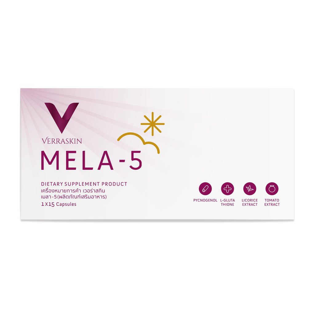 Verraskin Mela-5 วิตามินลดฝ้ากระ มั่นใจได้กับการบำรุงผิว ป้องกันแสงแดดทำร้าย