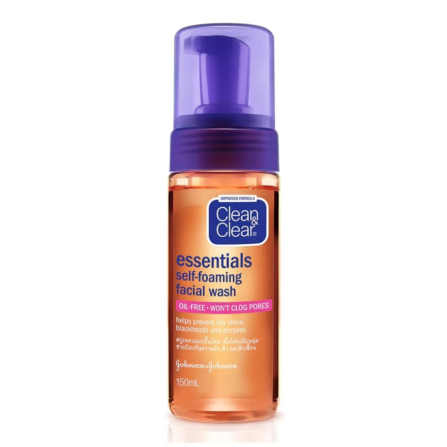 CLEAN & CLEAR Essentials Self Foaming Facial Wash โฟมล้างหน้าลดสิว ในเซเว่น
