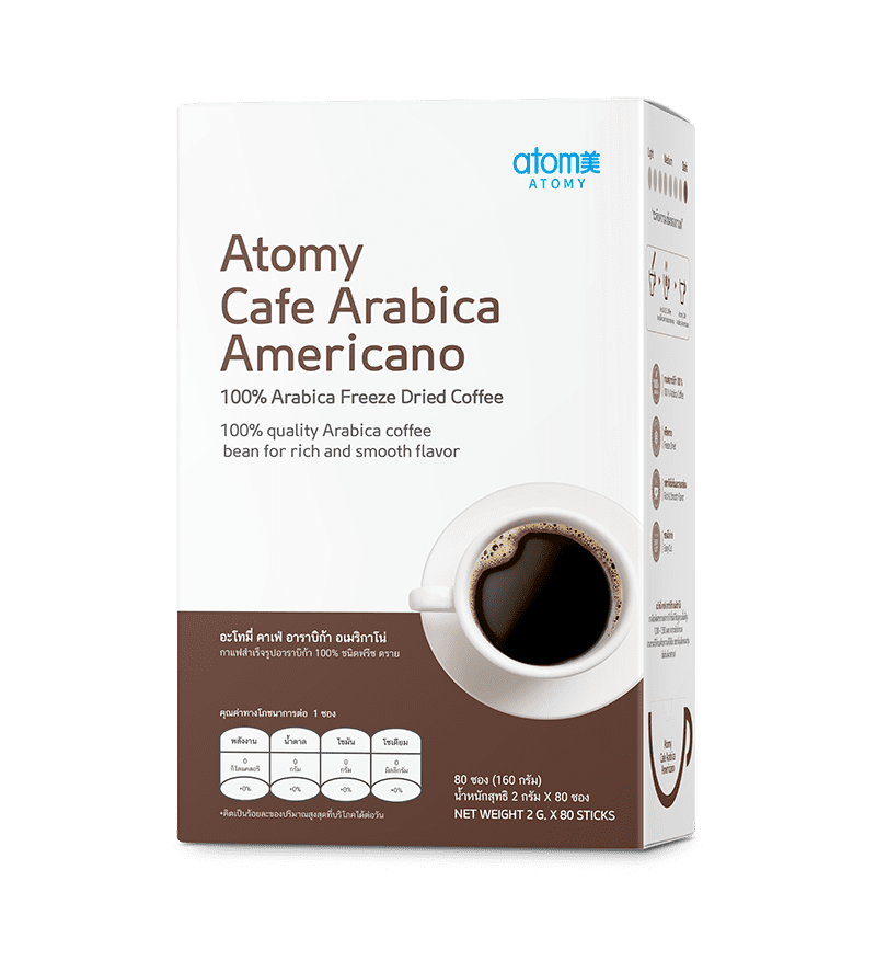 Atomy Cafe Arabica Americano อเมริกาโนรสกลมกล่อม เสริมความมั่นใจในตัวรสชาติเข้มข้นทุกแก้วชง