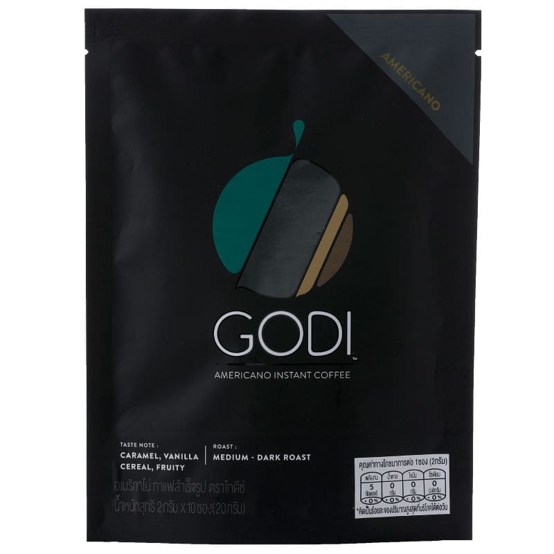 GODI Americano INSTANT COFFEE อเมริกาโนคัดพิเศษ สูตรน้ำตาลน้อย ดื่มชงง่าย