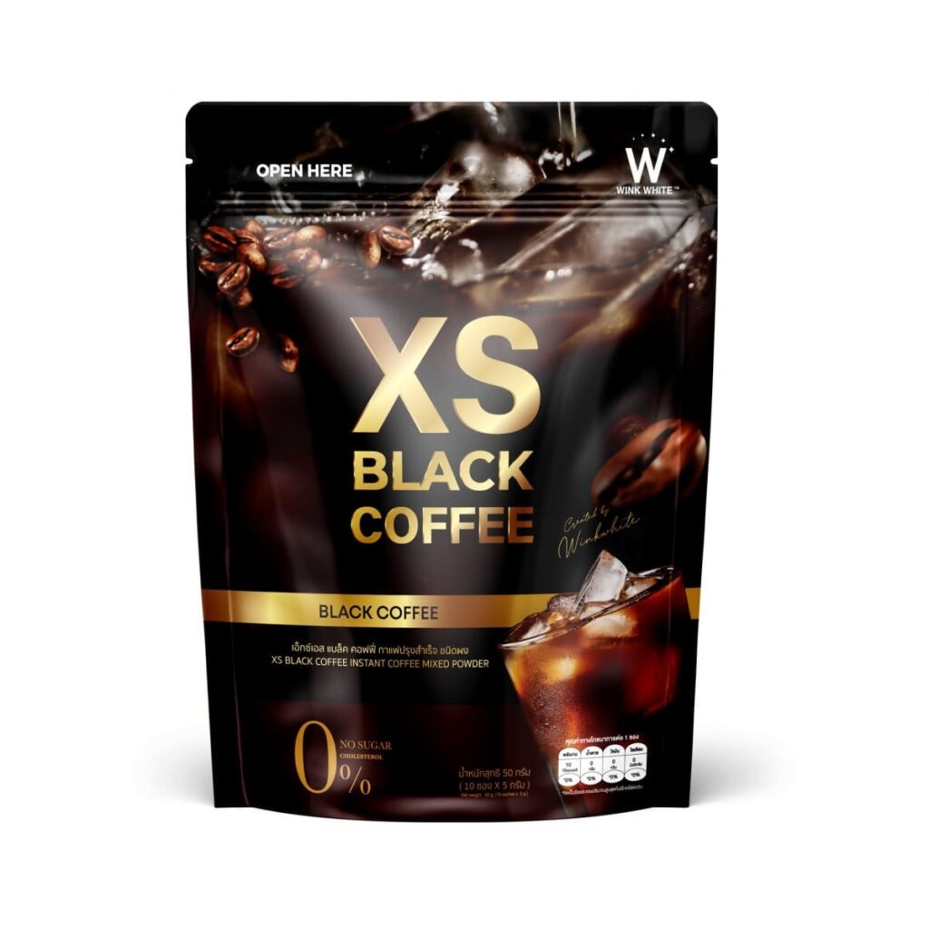 XS BLACK COFFEE กาแฟดำสูตรลดน้ำหนัก ตัวกาแฟไม่มีส่วนผสมของน้ำตาล เพิ่มคุณค่าด้วยวิตามินธรรมช