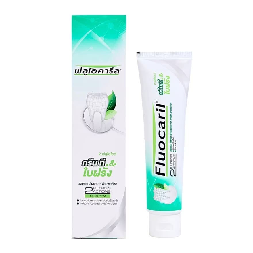 Fluocaril Green Tea Breath Expert ยาสีฟันระงับกลิ่นปาก ลดกลิ่นสะสม ลดแบคทีเรียและคราบพลัค