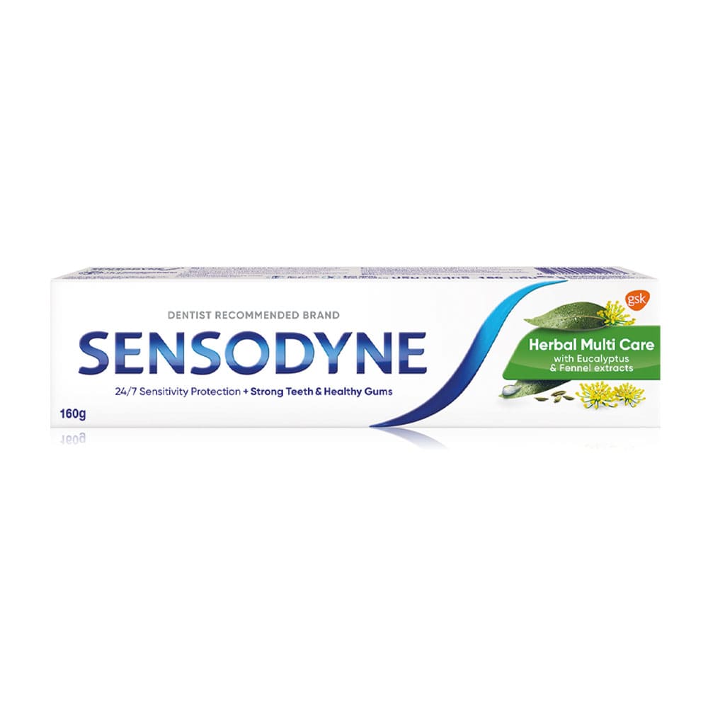 SENSODYNE Herbal Multicare ยาสีฟันลดกลิ่นปากขจัดคราบกาแฟ ลดการสะสมแบคทีเรียและคราบพลัค
