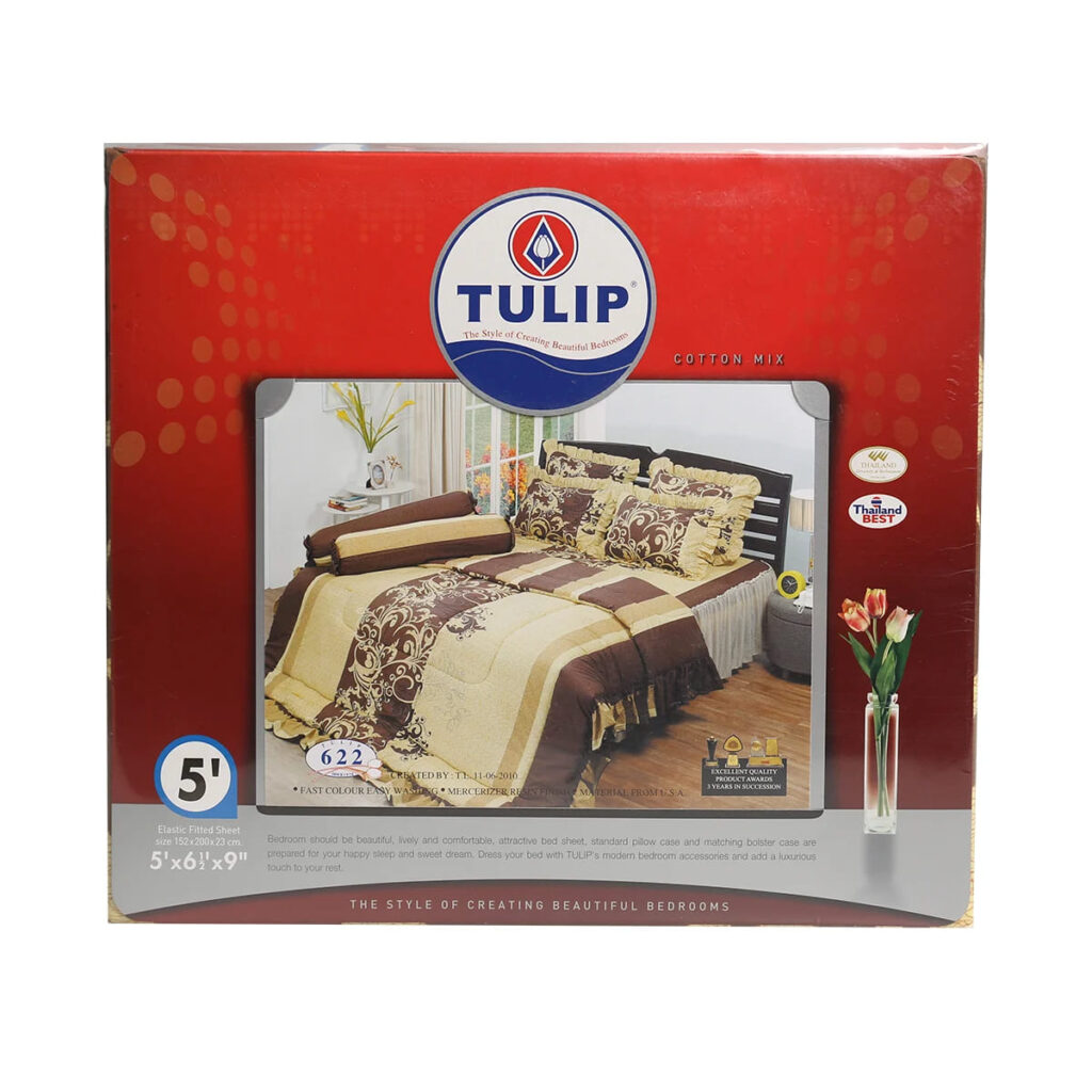 TULIP รุ่น 622 ผ้าปูที่นอนสัมผัสนุ่ม ลักษณะของการถักทอเนื้อผ้ามีความละเอียดสูง