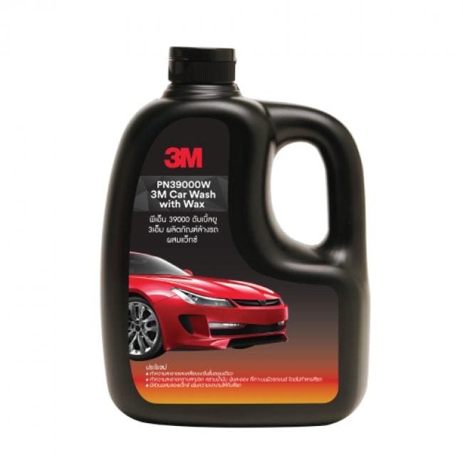 3M Car wash with Wax น้ำยาล้างรถ ส่วนผสมแว็กซ์รถให้สีมีความเด่นชัด สีดูสดใหม่หลังการล้างออก