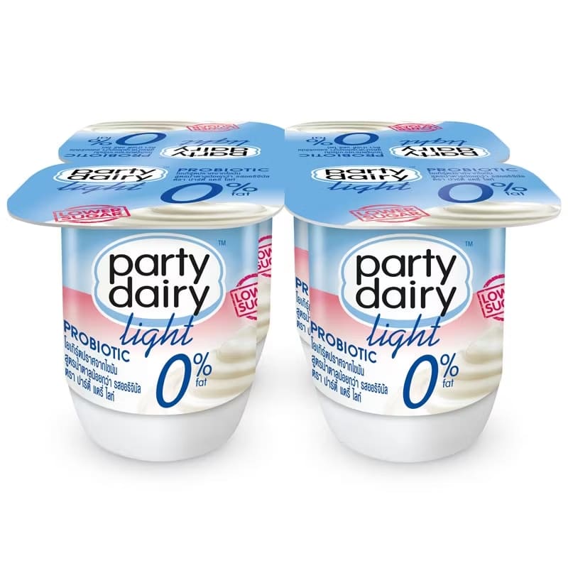 Party Dairy Light 0 โยเกิร์ต รสธรรมชาติ เสริมคุณค่าสารอาหาร บำรุงกระเพาะ ช่วยขับถ่ายได้ดีขึ้น