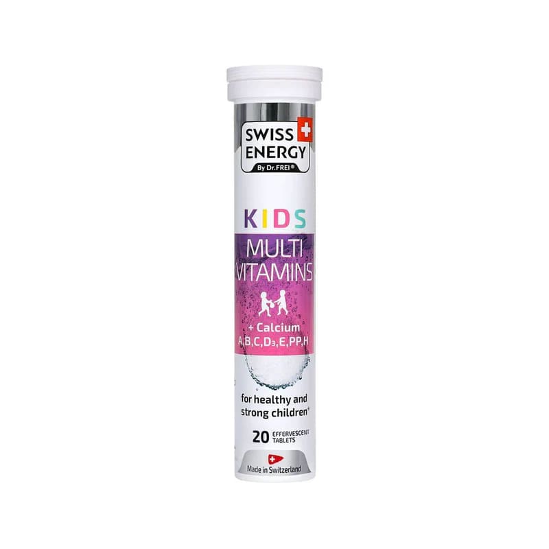 Swiss Energy Kids Calcium + Multivitamins แคลเซียมเม็ดฟู่ กระตุ้นการเติบโต สร้างภูมิคุ้มกันป้องกันโรคได้ดีขึ้