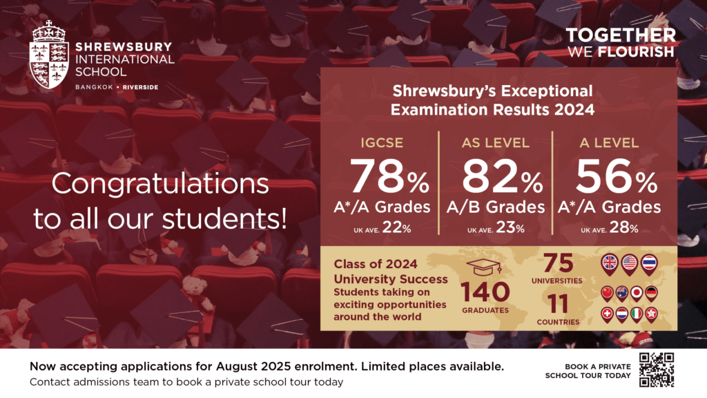 Shrewsbury International School Riverside โรงเรียนอินเตอร์ในกรุงเทพ พัฒนาความรู้ต่อยอดสู่ความสำเร็จ