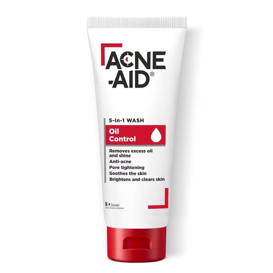 Acne-Aid 5-in-1 Wash Oil Control โฟมล้างหน้า ผู้ชาย ขจัดผิวมันส่วนเกิน ลดสิว ฝ้า กระ