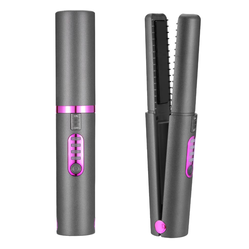 Akiracosme Portable Mini USB Wireless Cordless 2 in 1 ที่หนีบผม ปรับอุณหภูมิความร้อนได้ 3 ระดับ