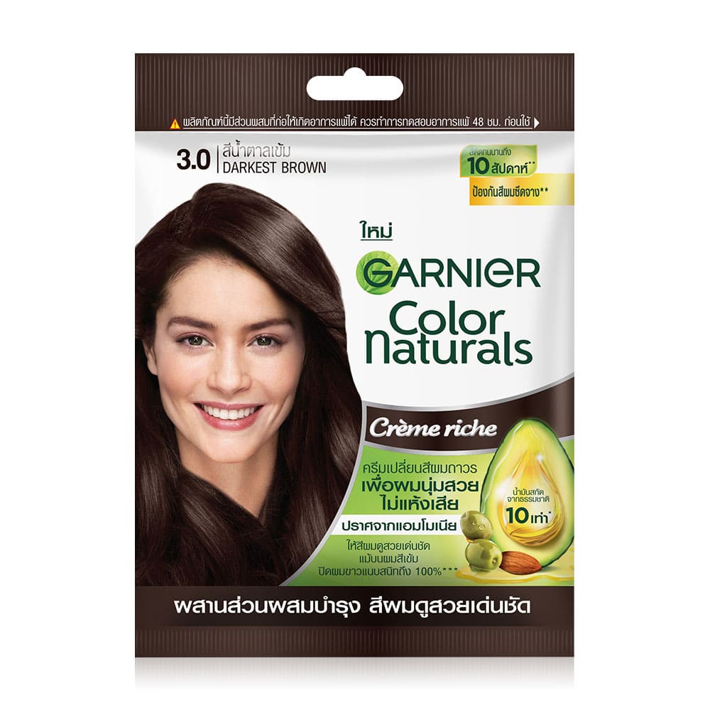 Garnier Color Naturals Crème Riche ยาย้อมผมแบบสระ ผลลัพธ์สีผมอยู่นาน ได้ผลเร็ว