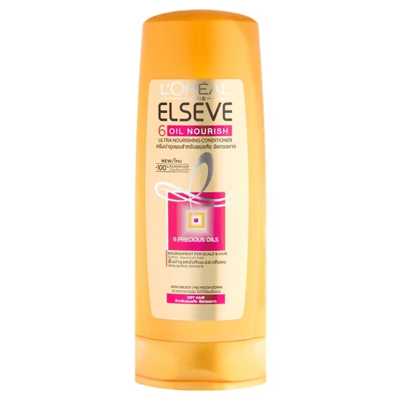 L’oreal ELSEVE 6 Oil Nourish Ultra Nourishing Conditioner ครีมนวดผม สูตรส่วนผสมดอกไม้ 6 ชนิด