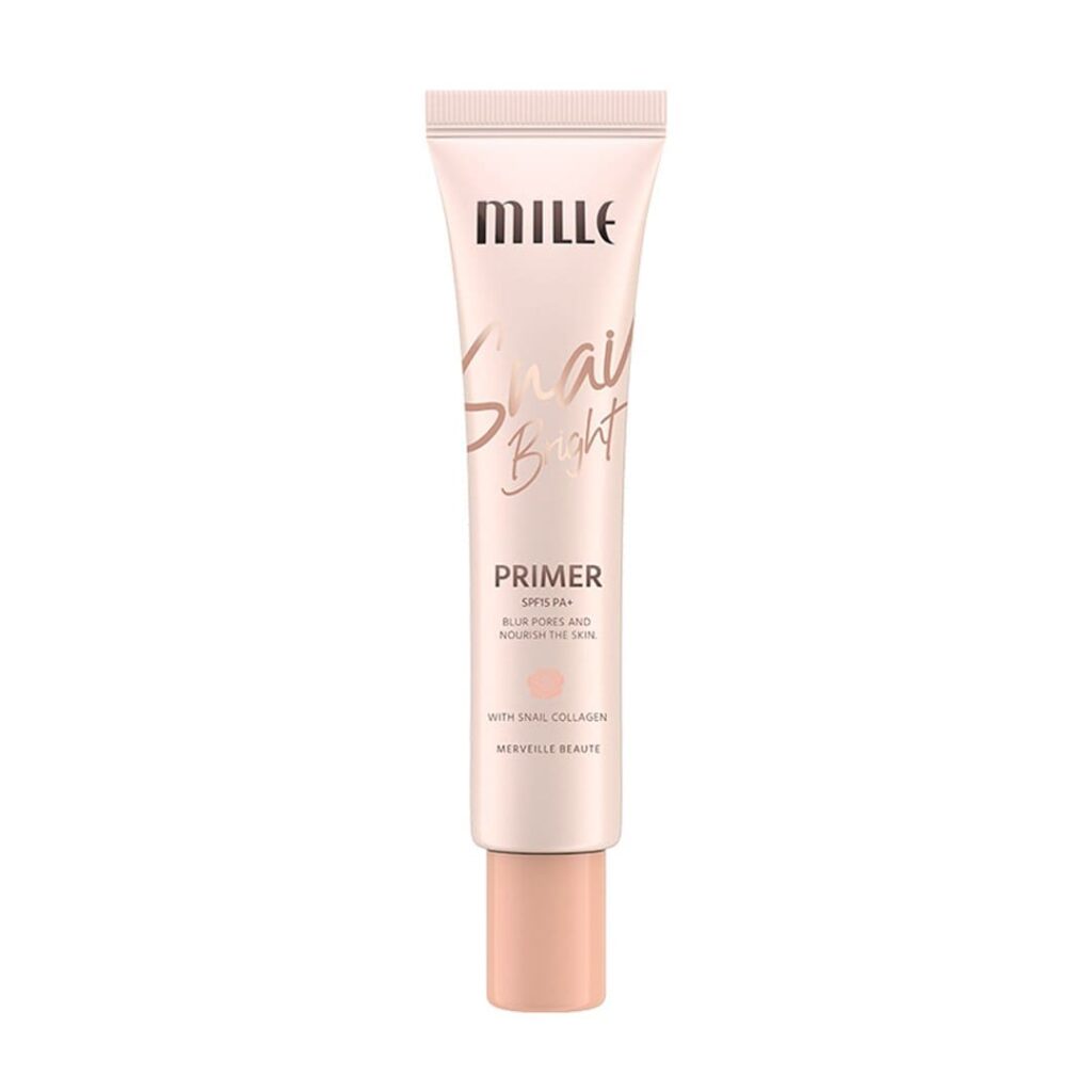 Mille Snail Bright Primer ไพรเมอร์ ช่วยปกป้องผิว พร้อมการใช้ทาป้องกันน้ำได้