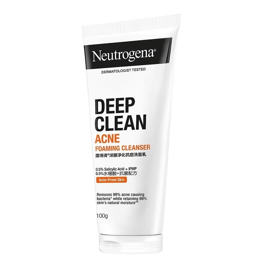 Neutrogena Deep Clean Acne Foaming Cleanser โฟมล้างหน้า ผู้ชาย สูตรลดสิว ลดความมันใบหน้า