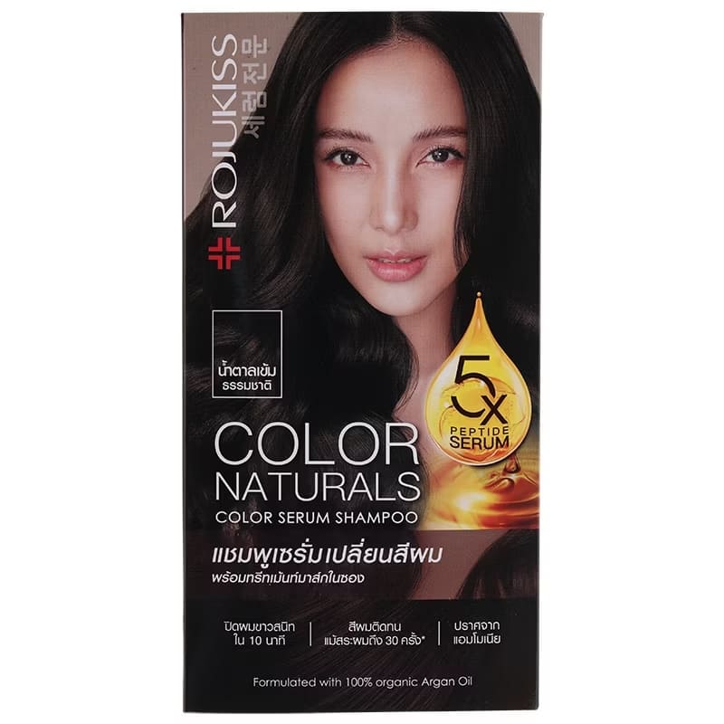 Rojukiss Color Naturals Shampoo ยาย้อมผมแบบสระ สูตรส่วนผสมเซรั่มและทรีทเม้นท์