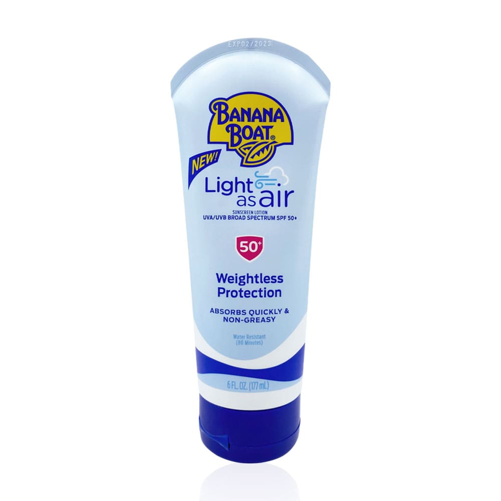 Banana Boat Light As Air Sunscreen Lotion UVA-UVB Broad Spectrum SPF50+ ครีมกันแดด เนื้อครีมบางเบา ทาเกลี่ยง่าย