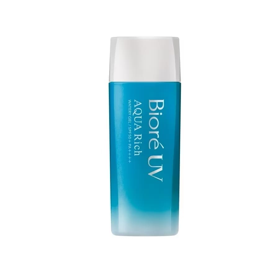 Biore UV Aqua Rich Watery Gel SPF50+ PA++++ ครีมกันแดด เนื้อสัมผัสบางเบา กันน้ำ กันเหงื่อ ทาผิวไม่เหนียวเหนอะหนะ