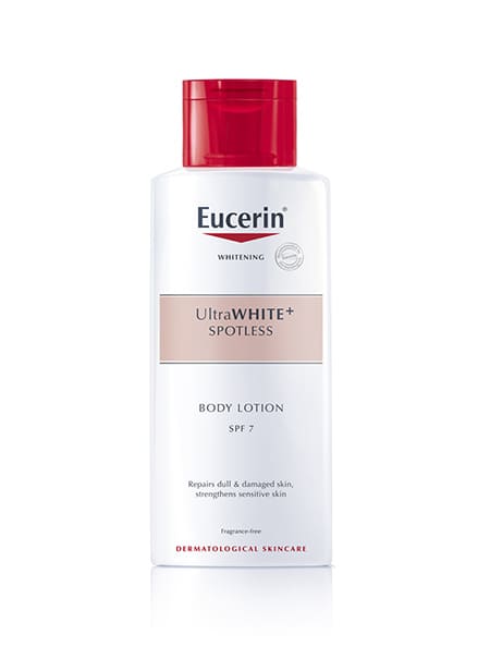 Eucerin UltraWHITE+ Spotless Body Lotion SPF7 โลชั่นผิวขาว ป้องกันผิวจากการทำร้ายของแสง UV