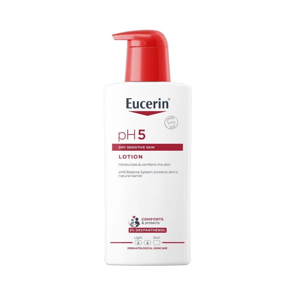 Eucerin pH5 Dry Sensitive Skin Lotion โลชั่นสำหรับผู้ชาย เนื้อสัมผัสโลชั่นบางเบา ซึมซับง่าย