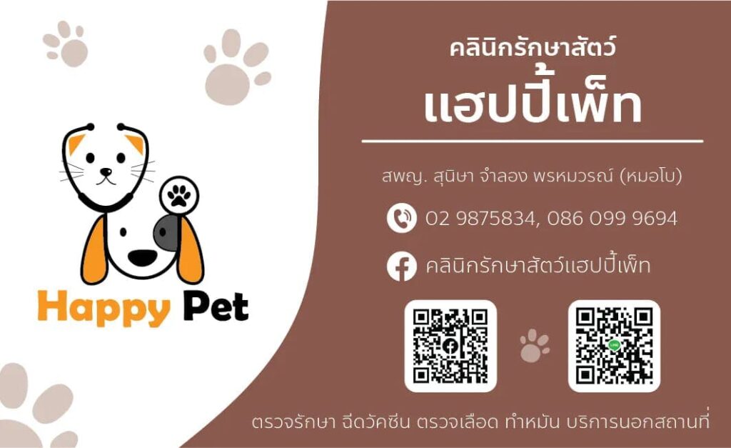 Happy Pet Clinic คลินิกทำหมันแมว บริการตรวจรักษา ดูแลสัตว์เลี้ยงครบวงจร