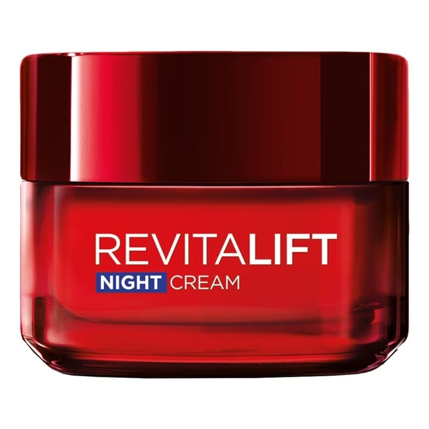 L'OREAL PARIS Revitalift Night Cream ครีมลดริ้วรอย กระตุ้นผิวยืดหยุ่น ดูเนียนนุ่มกระชับ