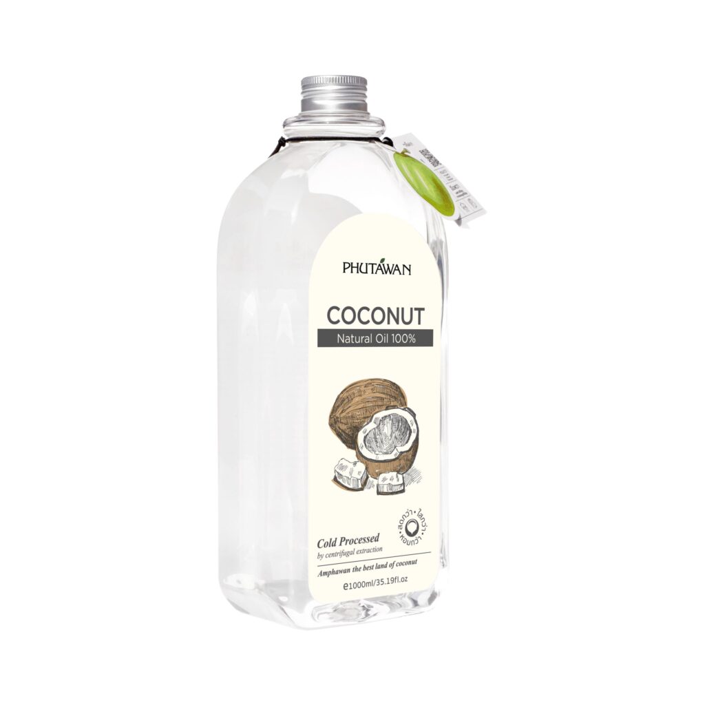 Phutawan Coconut Oil 100 น้ำมันมะพร้าวสกัดเย็น บำรุงร่างกายด้วยคุณค่าสารอาหารจากมะพร้าวออร์แกนิก