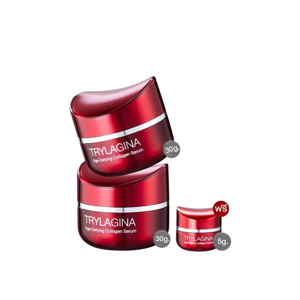 TRYLAGINA Age-Defying Collagen Serum ครีมหน้าขาว เนื้อสัมผัสครีมไม่เหนียวเหนอะหนะ
