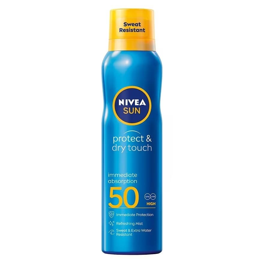 NIVEA Sun Protect & Dry Touch Refreshing Sun Spray SPF50 สเปรย์กันแดด สูตรกันน้ำและเหงื่อ