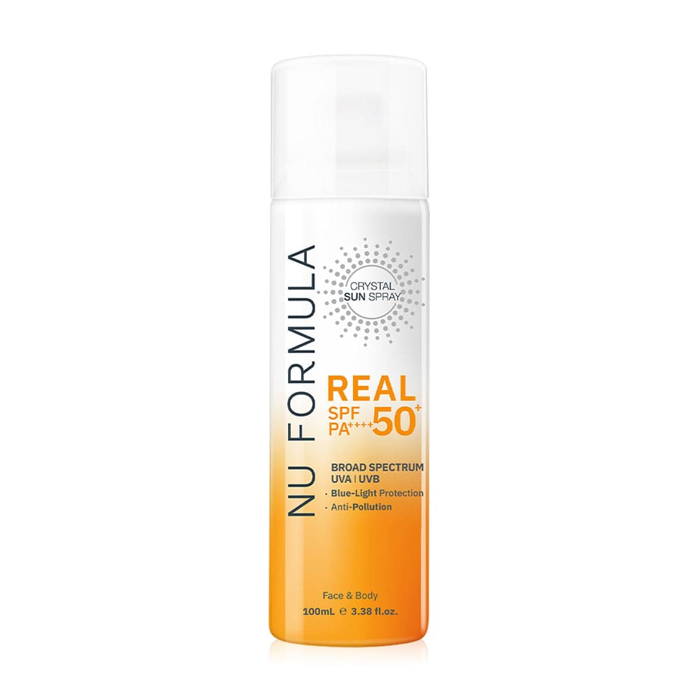 Nu Formula Crystal Sun Spray Real SPF50+ PA++++ สเปรย์กันแดด เนื้อสัมผัสบางเบา ไม่มัน ไม่เหนียวเหนอะหนะ