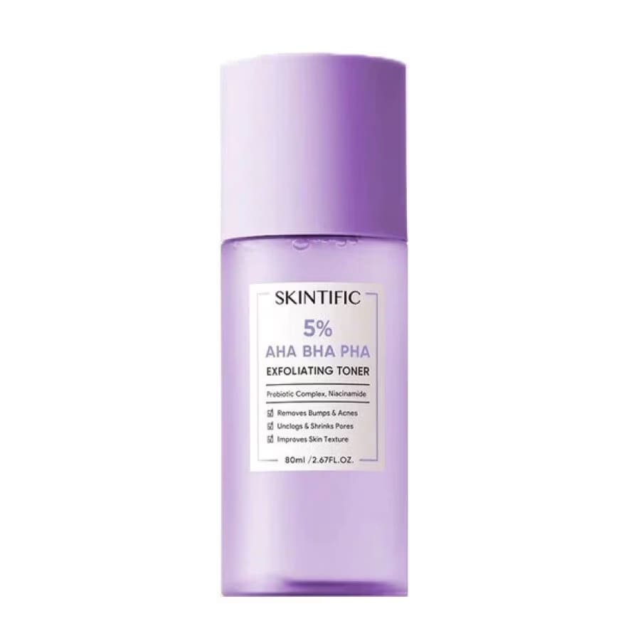 SKINTIFIC 5 AHA BHA PHA Exfoliating Toner โทนเนอร์ผลัดเซลล์ผิว ใช้ได้ประจำไม่ต้องกลัวผิวแห้งตกสะเก็ด