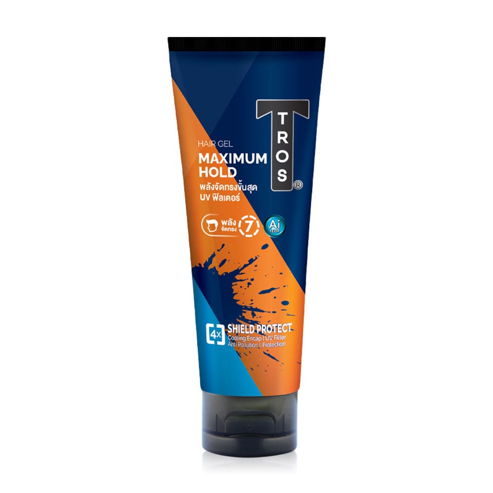 TROS Hair Gel Ai Maximum Hold เจลใส่ผมชาย มอบสัมผัสเย็นสบาย ป้องกันแสง UV และมลภาวะรอบตัว
