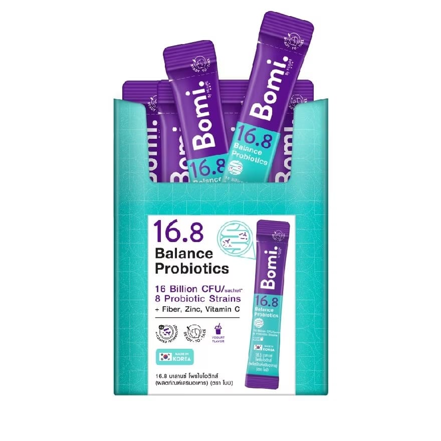 Bomi 16.8 Balance Probiotics โพรไบโอติก ปรับสมดุลลำไส้ พร้อมส่วนผสมพรีไบโอติก